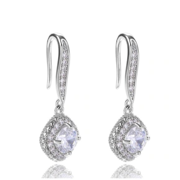Simulated Diamond Drop Earrings - Picture 8 of 13